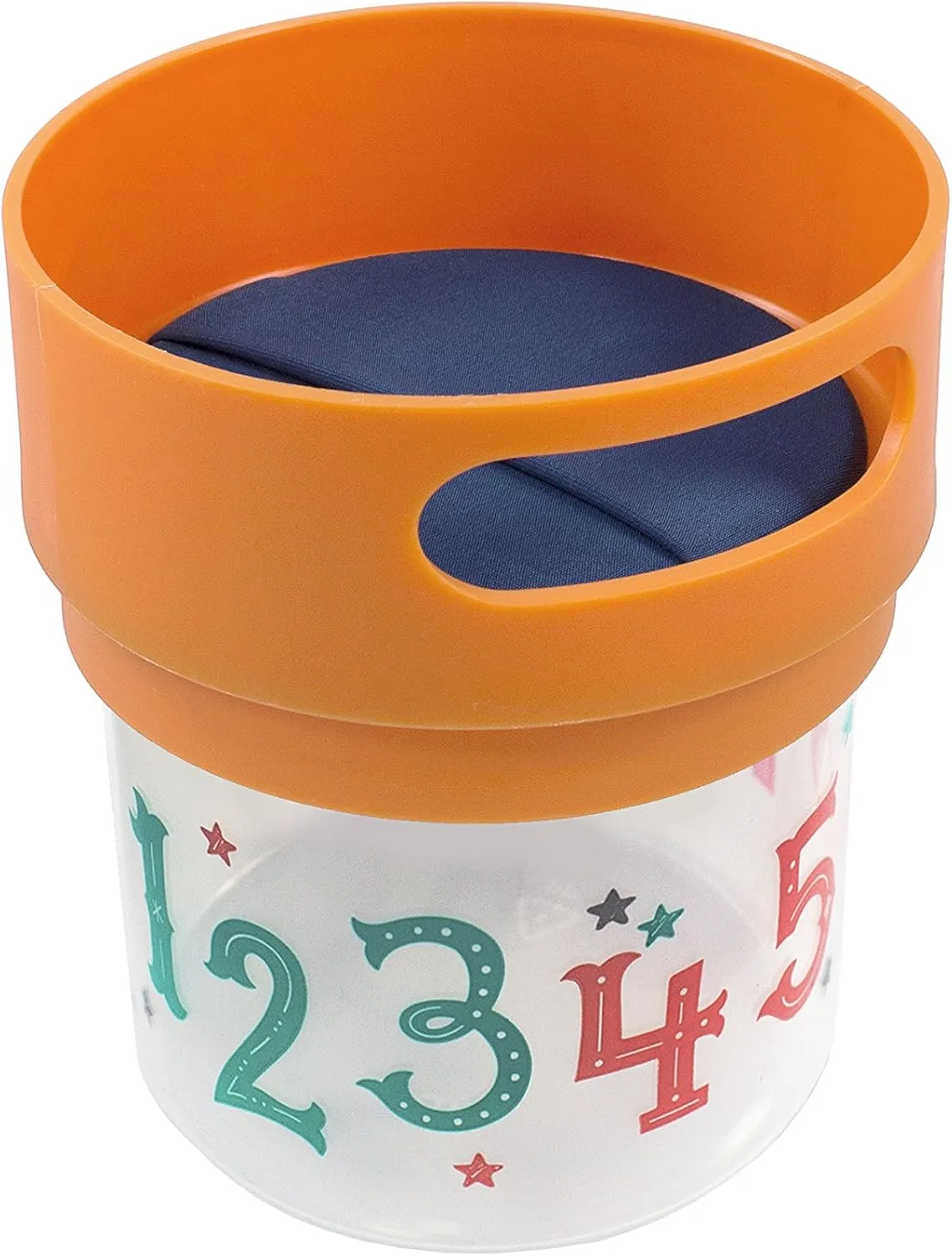 Spill Proof Snack Cup Orange, 12 Ounce jar, Made in The USA