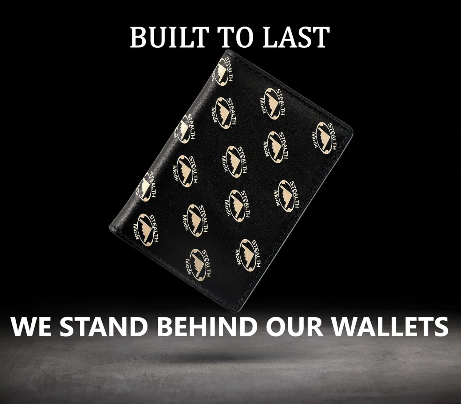 Stealth Mode Men's Slim Front Pocket Wallet - RFID Blocking, Thin Minimalist Design, Genuine Leather - ID Badge Window and 5 Sleeves for Money, Credit Cards, Driver License (Black/White)