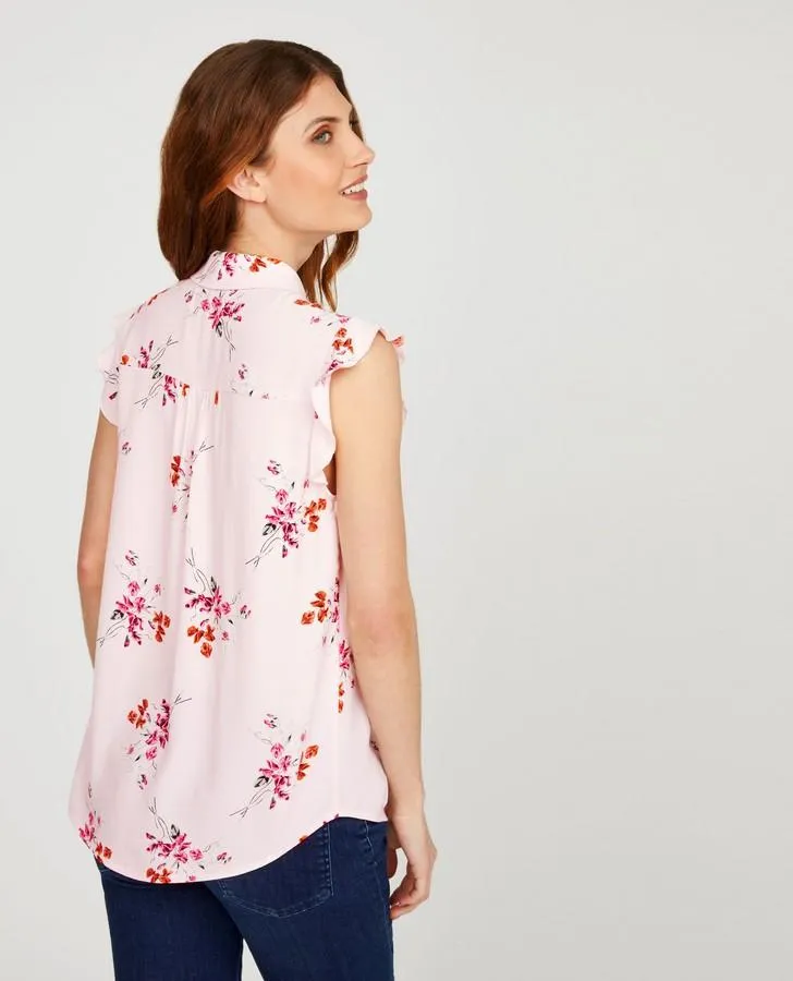 Sweet Pea Bouquet Button Through Blouse