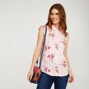 Sweet Pea Bouquet Button Through Blouse