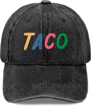 TACOTbaseball Cap for Baseball Hats for menwomen - Aesthetic Washed Taco hat, Trucker hat Men, Black Baseball Cap, Fitted Hats for Men, Inspired by Carhartt styleSun Protection Factor 50  