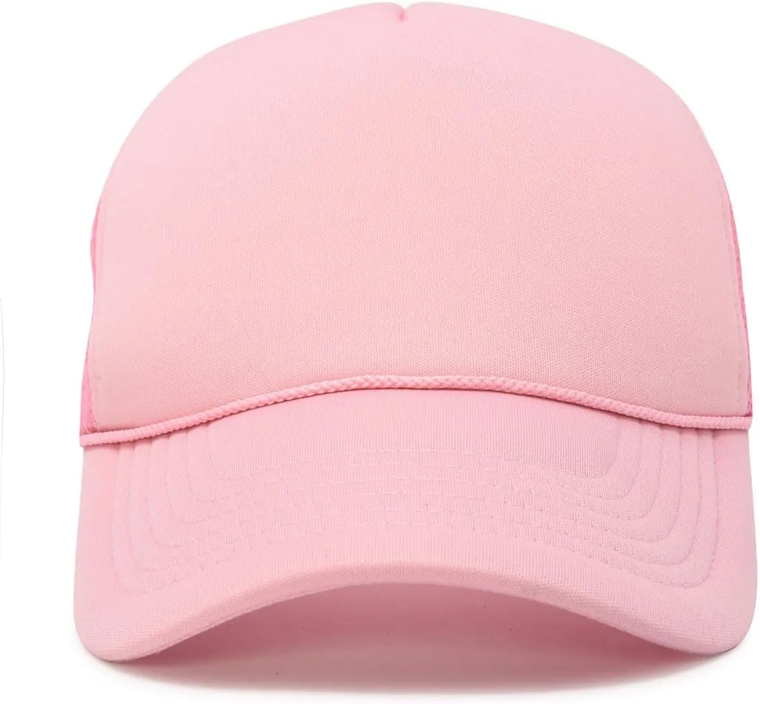 Trucker Hat Mesh Cap Solid Colors Lightweight with Adjustable Strap Small Braid
