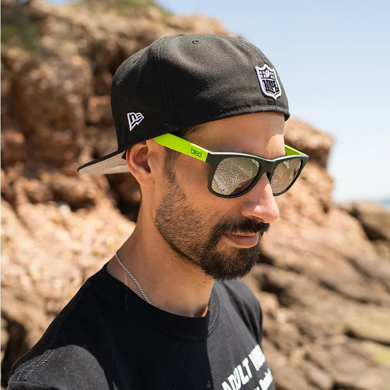 Uptones Green Sunglasses with Mirror Black Lens