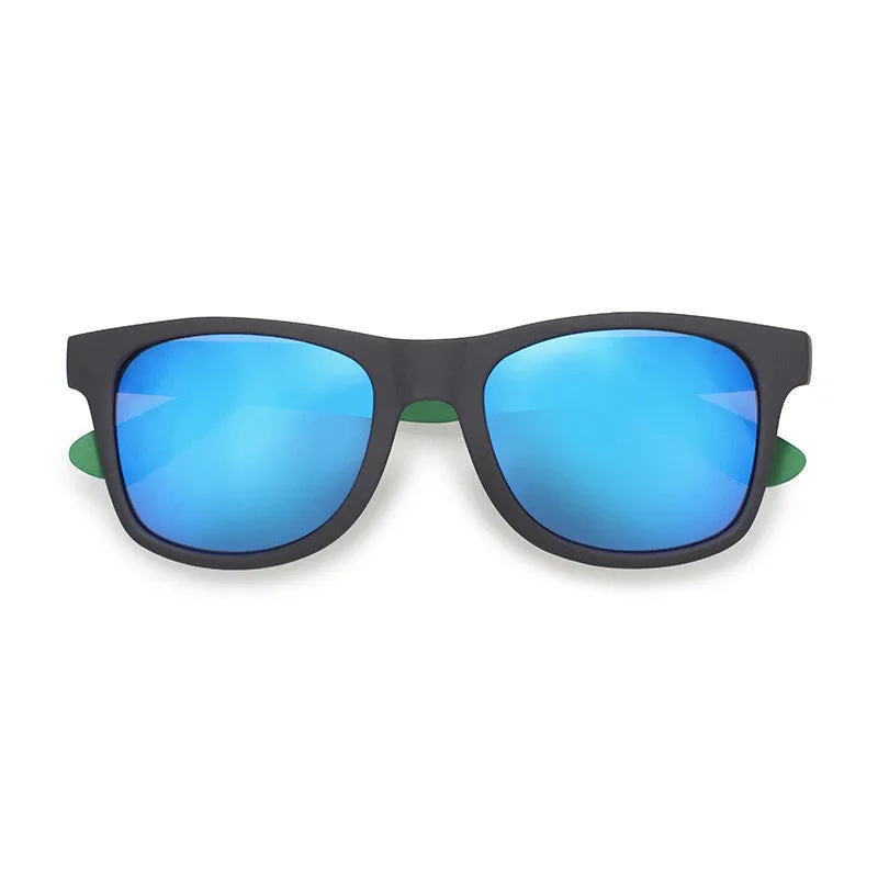 Uptones Grey & Green Sunglasses with Mirror Blue Lens