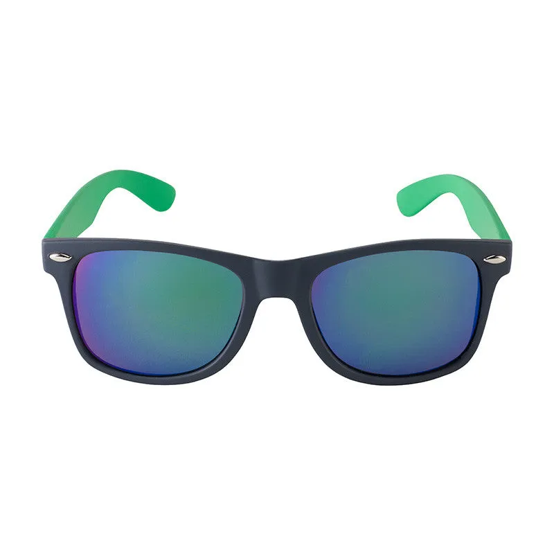 Uptones Grey & Green Sunglasses with Mirror Blue Lens