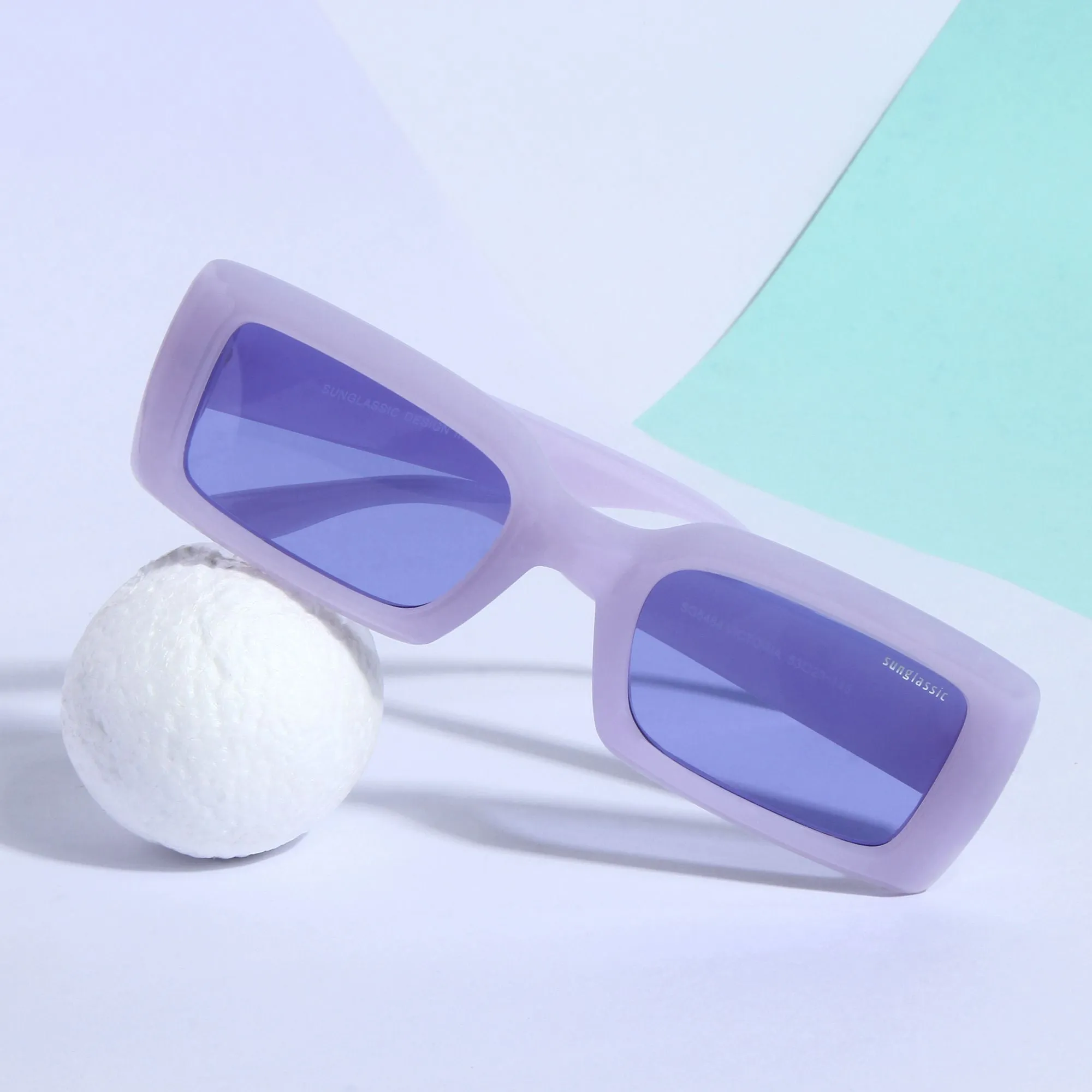 Victoria. Purple Polarized Rectangle Sunglasses