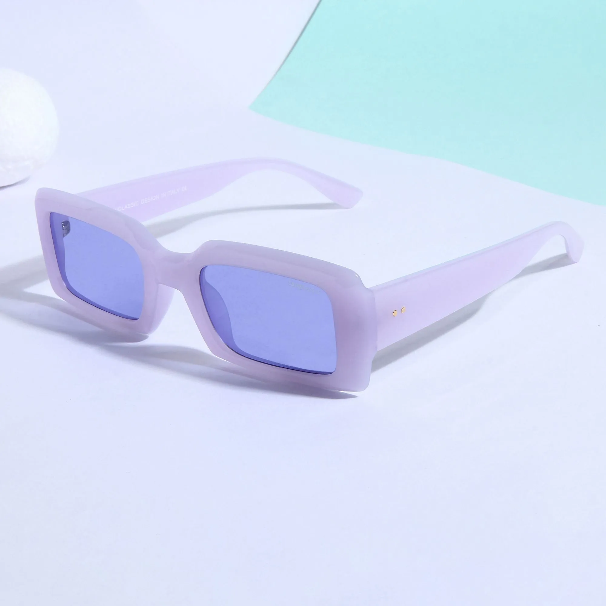 Victoria. Purple Polarized Rectangle Sunglasses