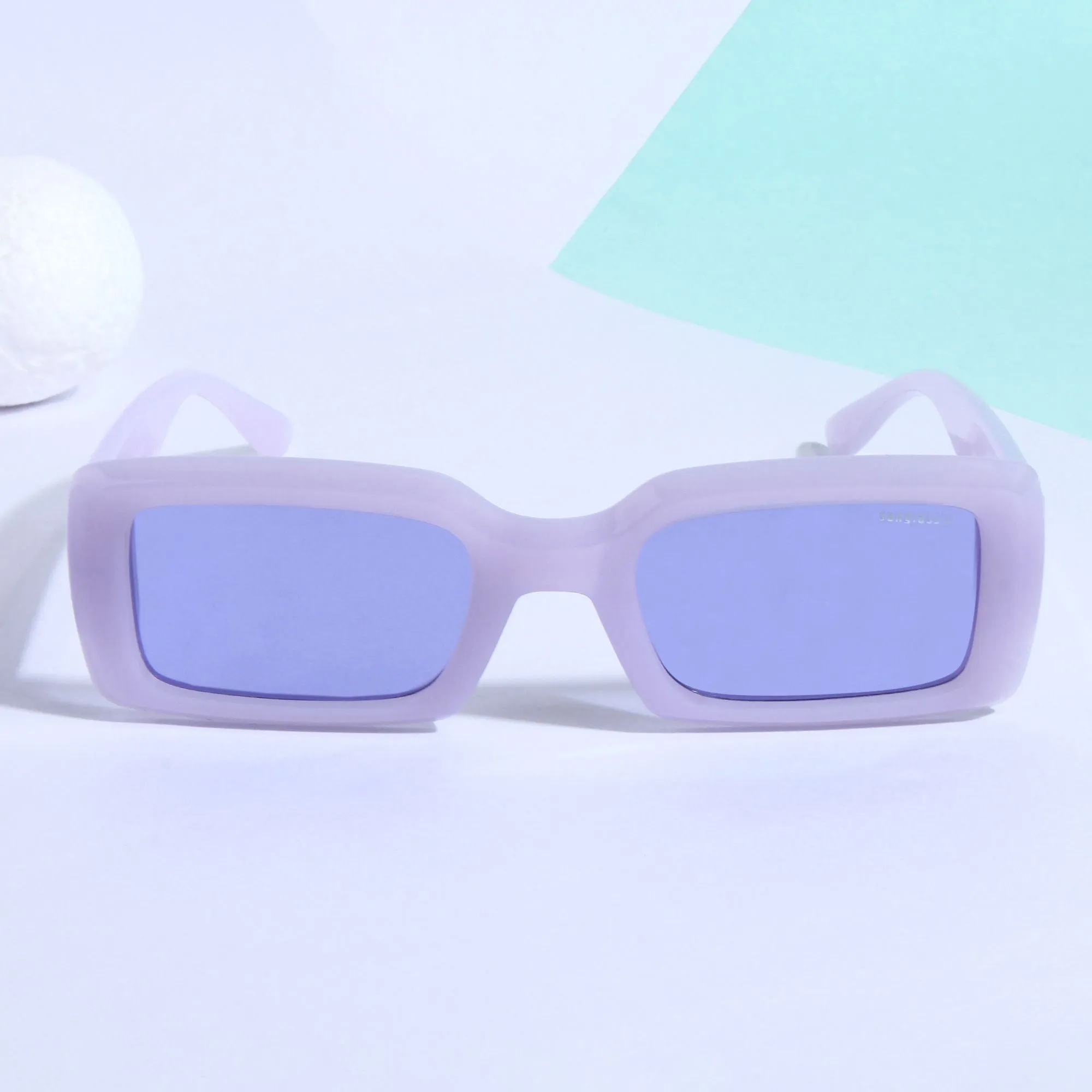 Victoria. Purple Polarized Rectangle Sunglasses