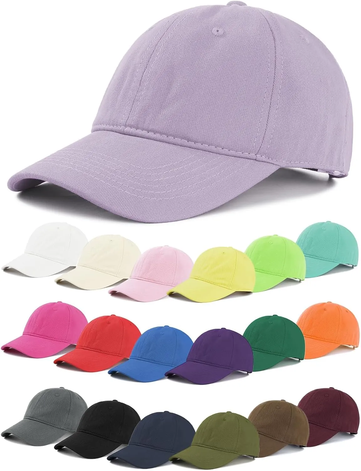 Zando Unisex Classic Baseball Caps Adjustable Sports Hats Outdoors Cotton Baseball Hat Cute Preppy Hat Golf Running Dad Hat